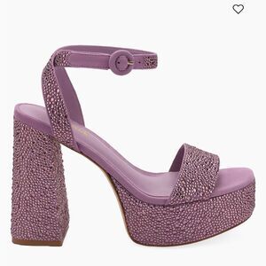 Revolve Larroude Dolly Crystal-Embellished Platform Ankle-Strap Sandals